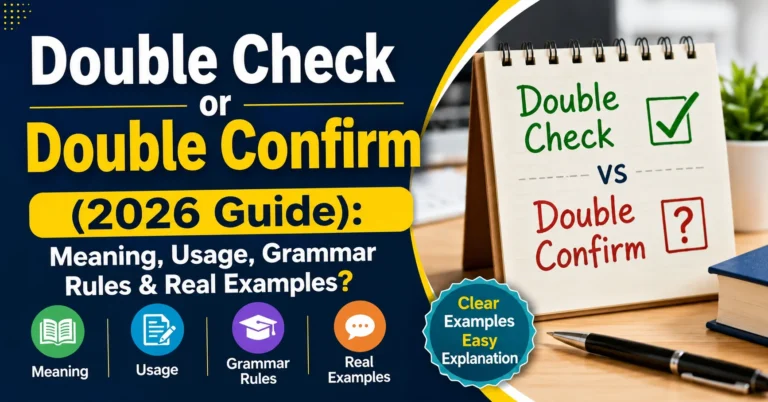 Double Check or Double Confirm