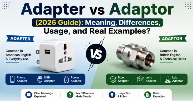 Adapter vs Adaptor (2026 Guide): Meaning, Differences, Usage, and Real Examples Adapter vs Adaptor
