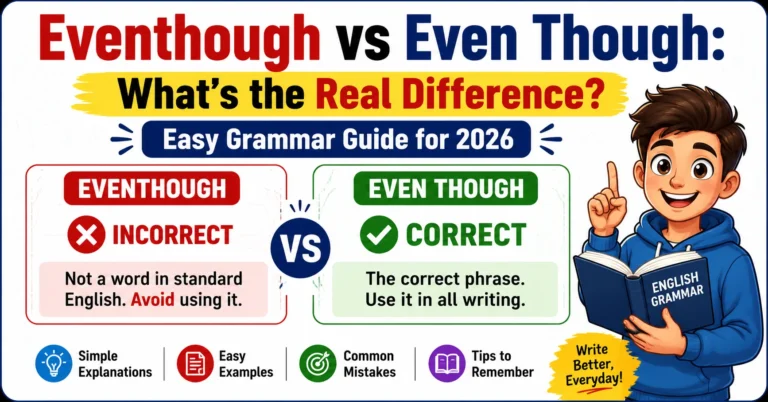 Eventhough vs Even Though: What’s the Real Difference? Easy Grammar Guide for 2026 Eventhough vs Even Though