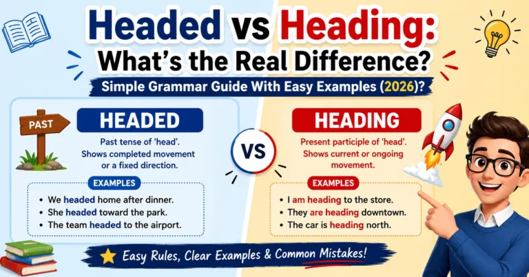 Headed vs Heading: What’s the Real Difference? Simple Grammar Guide With Easy Examples (2026) Headed vs Heading
