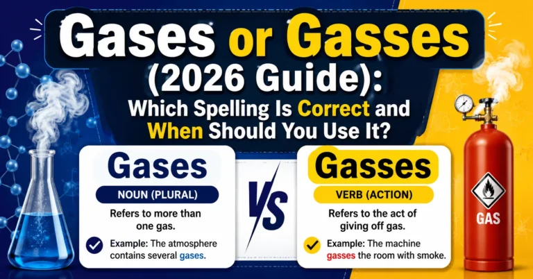 Gases or Gasses (2026 Guide): Which Spelling Is Correct and When Should You Use It? Gases or Gasses
